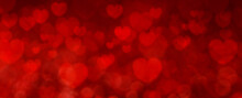 Red Background With Heart Shape. Valentines Day Background