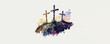 Good Friday - Crossen On Mount Calvary- Watercolour (Generative Art)
