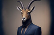 portrait of a Gazelle dressed in a formal business suit, generative ai