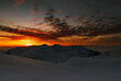 Sunrise over snow Rila mountain - Bulgaria. 