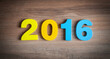 Happy New Year. 2016 on wooden background