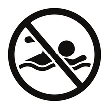 No Swimming Vector Sign

