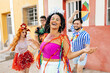 © kleberpicui - Brazilian Carnival. Group of friends celebrating carnival party