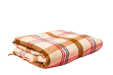 plaid blanket isolated on white background