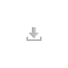 Poster -  upload and download pixel art icon vector 8 bit game cloud sign