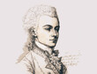 Portrait of Wolfgang Amadeus Mozart AI generated art