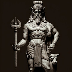 Wall Mural - Ancient Sumerian mythology. Gula,ancient Sumerian mythological god. Created with Generative AI technology.