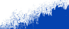 Navy Blue Brush Stroke Background. Blue Ink Splash On Backdrop. Brush Background For Wallpaper, Paint Splatter Template, Dirt Banner, Watercolor Design, Dirty Texture. Trendy Brush Background, Vector