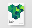 Modern mosaic hexagons company brochure concept. Amazing cover vector design template.
