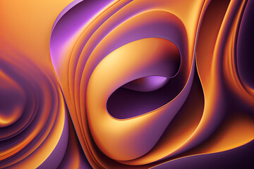 Wall Mural - abstract modern color gradients with orange and purplePsychic Waves, Generative AI