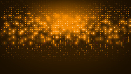 Poster - Abstract dot orange yellow color wave pattern gradient texture technology background.