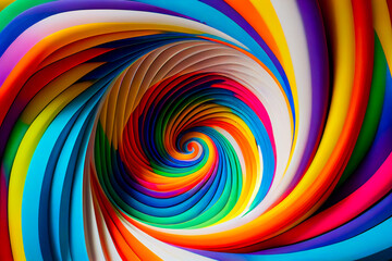 Wall Mural - hypnotic multicolored spiral background. rainbow swirl. generative ai.