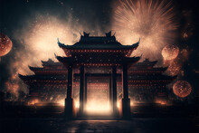 Chinese New Year Fireworks Celebrations Background