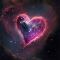 heart shaped nebula. heart galaxy. astrological symbol of love