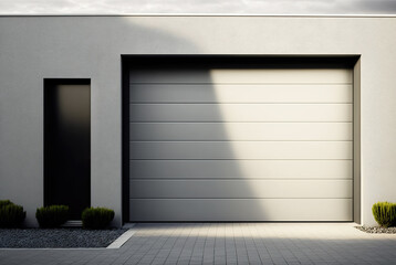 Wall Mural - close-up of a gray garage door, ai generated