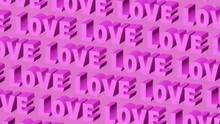 Pink Retro Moving LOVE Text Poster. Perfect For Valentine's Day Celebration, Wedding Projects, Mother's Day, Marriage. Seamless Loop 4k Video