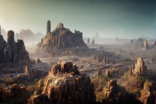A Desolate World That Has Nothing But Rocky Terrain And Immense Cliffs.