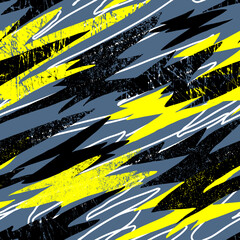 Poster - Vector lightning bolts signs Seamless Pattern. Repeating Background. Urban style modern  wallpaper  for boys