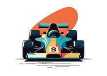 F1 Race Car Vector Illustration 