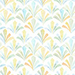 Leinwandbild Motiv watercolour Art deco floral pattern of geometric shapes in , yellow  with green,blue color ornament, fabric, wallpaper,Vintage minimalistic background. Abstract Luxury Illus