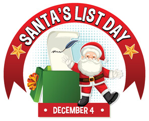 Wall Mural - Happy Santa List Banner Design