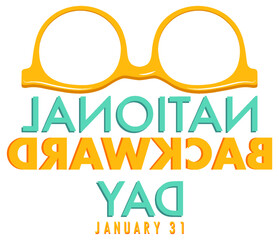 Wall Mural - national backward day banner design