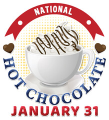 Wall Mural - National Hot Chocolate Day Banner Design