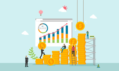 Long-term investment vector banner illustration