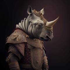 Canvas Print - Portrait of King Rhinoceros