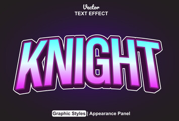 Fototapete - knight text effect with graphic style and editable.