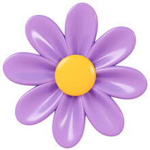 3D Render. Purple Flower Isolated On Background