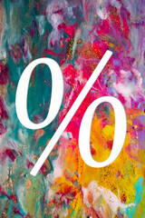 Poster - Abstract Natural Luxury art, fluid painting with Percentage Sign, alcohol ink technique. Image incorporates the swirls of marble granite.
