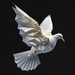 Flying Peace Dove Origami: A Creative Illustrative Concept of Love and Peace in Bright Style and Art