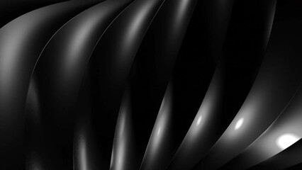Poster - Moving stream of curved 3d lines. Design. 3D metal lines move in plexus. Illusion of tangle of lines in moving stream