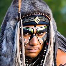 Azteca Warrior, 3rd Eye, Generative AI