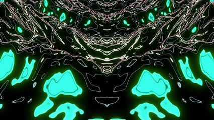 Poster - Flying inside sticky abstract tunnel with shapes looking like tree roots. Design. Concept of extraterrestrial life and unknown creatures.