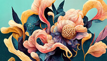 An Ultra Hd Detailed Painting Of Many Different Types Of Flowers