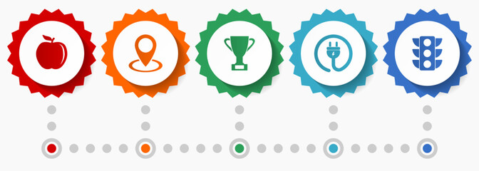 Poster - Internet vector icons, flat design web badges collection, business infographic template