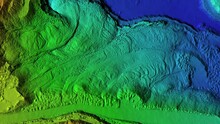 Animation Of A Mine Elevation. GIS Product Made After Processing Aerial Data Taken From A Drone. It Shows Excavation Site With Steep Rock Walls