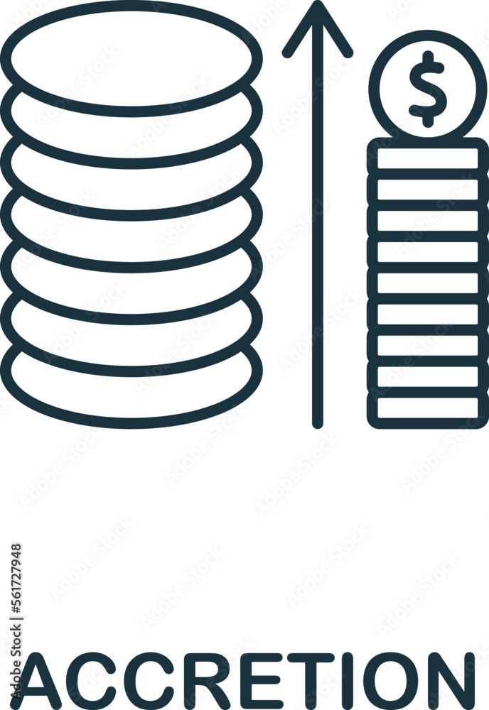 Accretion icon. Monochrome simple Stock Market icon for templates, web ...