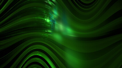 Poster - Luminous modern abstract background, fractal world. Digital space for use in design. Round shapes and lines. 3d render