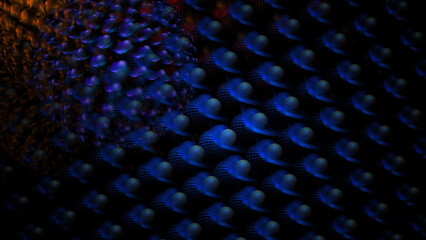 Poster - Luminous modern abstract background, fractal world. Digital space for use in design. Round shapes and lines. 3d render