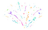 Fototapeta Uliczki - Confetti Background. Festive Backdrop. Party Design With Colorful Confetti. Vector Illustration