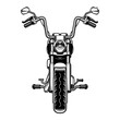 Black and white vector illustration a motorcycle on a white background