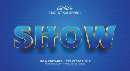 Leinwandbilder - Editable text effect, Show text on light blue bold style effect
