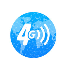 Poster - 4G symbol. Logo icon. High-speed connection to the World Wide Web from anywhere in the world through a mobile phone and the Internet. Vector illustration