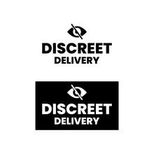 Discreet Delivery Packaging Shopping Products Sensitive Icon Label Sign Design Vector