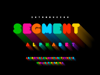 Poster - vector of modern colorful abstract alphabet design with uppercase, numbers and symbols