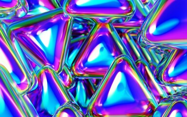 Wall Mural - triangle abstract background with lights