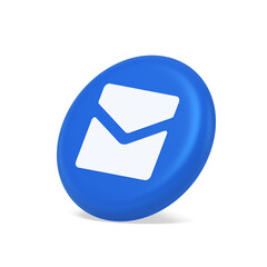 Poster - Email letter incoming message closed envelope mobile application button 3d isometric realistic icon